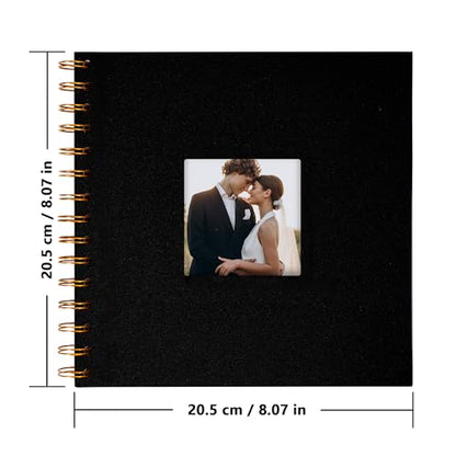 Scrapbook Photo Album, Linen Covered, 8x8 Inches, 20 Sheets/40 Pages | Hardcover Kraft White Pages, Wedding Guest Book, Travel Memory Book, Christmas, Baby Shower Keepsake, Family Album - color: Black, size: 8x8 Inch 40 Pages