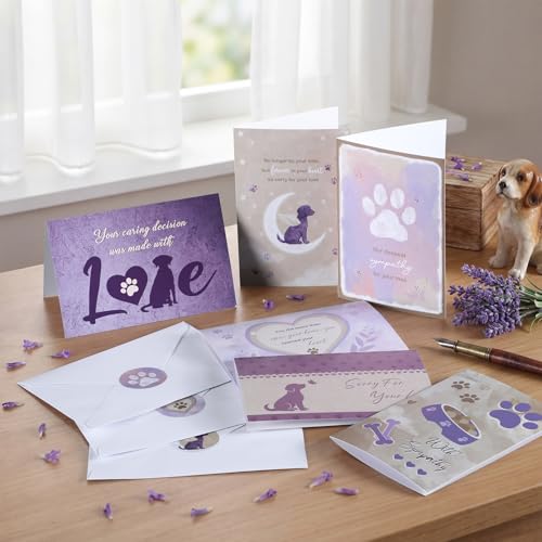 Geyoga 36 Set Pet Sympathy Card with Envelope Bulk, Retro Purple - color: Retro Purple
