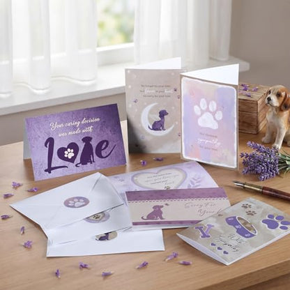 Geyoga 36 Set Pet Sympathy Card with Envelope Bulk, Retro Purple - color: Retro Purple