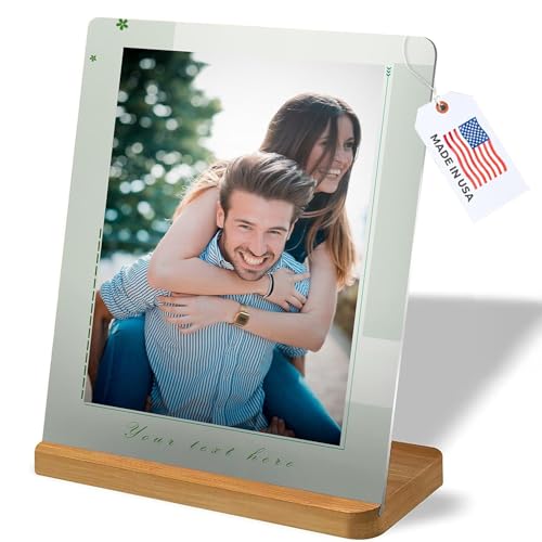 LOUISMIAA Custom Metal Picture Frame Prints,Personalized Photo Frames with Easel,Customized Metal Collage Picture Frame Gift for Family, Lover and Friend,Couple - color: StyleI