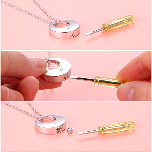 YinShan Urn Necklaces for Ashes for Women Girls Cremation Jewelry 925 Sterling Silver Eternity Memorial Forever in My Heart Ashes Keepsake, Adjustable Silver Chain 18+2 Inches - style: Circle of Life
