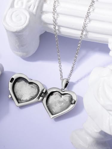 Dorunmo Locket Necklace 925 Sterling Silver Pictures Photo Keep Someone Near to You Custom Lockets Mother's Day Jewelry Personalized Photo Locket Gifts - color: N-Owl, style: Locket Only