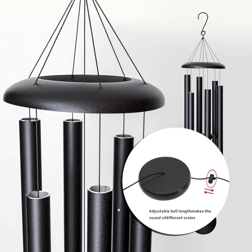 FDOCOI 45'' Wind Chimes Outdoor,Memorial Wind Chime, Large Wind Chimes for Outside Deep Tone, Sympathy Gifts. Black - size: 45'' Black