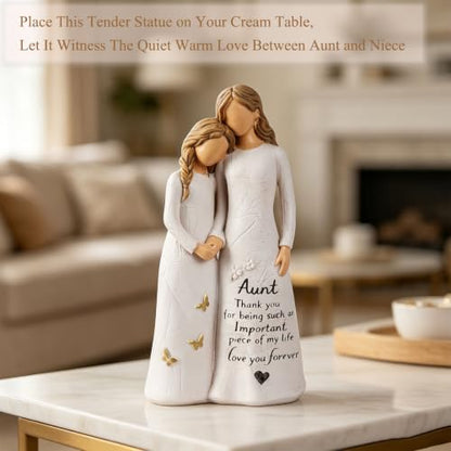 NAN ZAI NAN FANG Aunt Gifts, Gift for Aunt, Best Aunt Ever Resin Figurine | Aunt Birthday Gift from Niece or Nephew, Mother's Day & Christmas Keepsake, 5.5" Hand-Painted Statue - style: Aunt