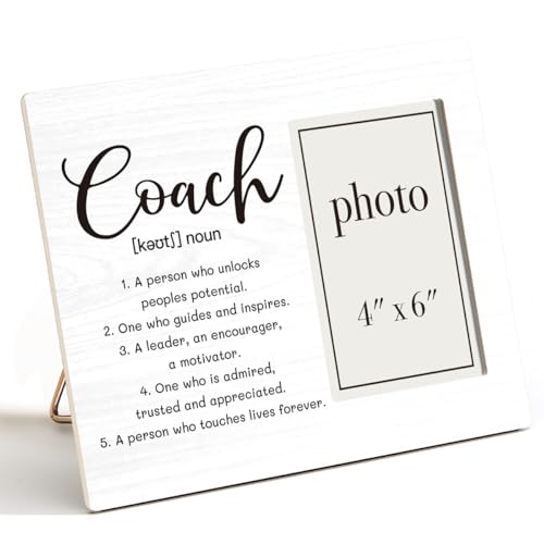 Coach Definition Picture Frame, Coach Gifts for Men Women | Cheer Softball Soccer Basketball Baseball Football Volleyball Coach Gifts Wood Photo Frame, 4 x 6 Inch Photo - color: Coach