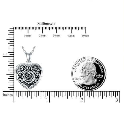 Dorunmo Locket Necklace 925 Sterling Silver Pictures Photo Keep Someone Near to You Custom Lockets Mother's Day Jewelry Personalized Photo Locket Gifts - color: J-Rose, style: Locket Only