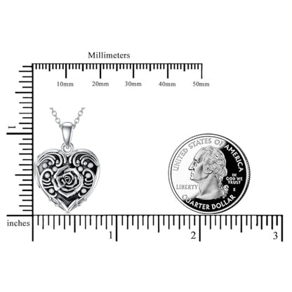 Dorunmo Locket Necklace 925 Sterling Silver Pictures Photo Keep Someone Near to You Custom Lockets Mother's Day Jewelry Personalized Photo Locket Gifts - color: J-Rose, style: Locket Only