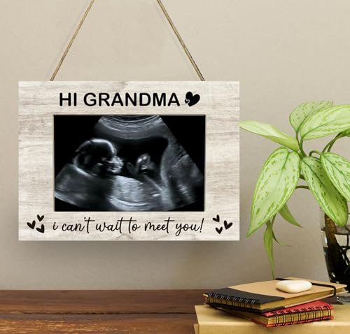 Grandma, I Can't Wait to Meet You Baby Sonogram Picture Frame, Baby Ultrasound Photo Frame Gifts for New Grandma, Gifts from Grandkids, 4x6 inch Photo - style: Grandma, I Can't Wait to Meet You