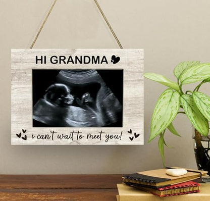 Grandma, I Can't Wait to Meet You Baby Sonogram Picture Frame, Baby Ultrasound Photo Frame Gifts for New Grandma, Gifts from Grandkids, 4x6 inch Photo - style: Grandma, I Can't Wait to Meet You