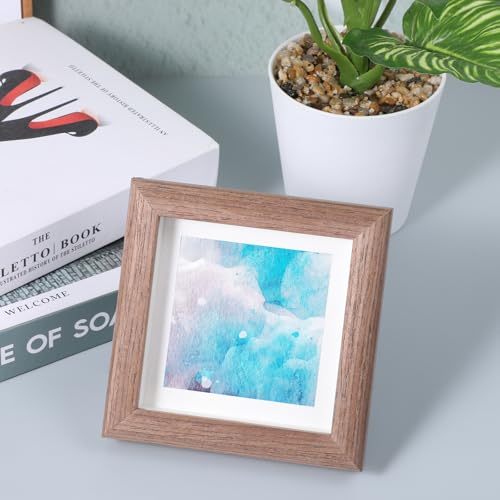 3.5x3.5 Shadow Box Picture Frame, Small Shadow Box Solid Wood Picture Frame ShadowBox Display Case Pictures Frames Hang Memory Boxes Sports Memorabilia, Awards, Medals, Wedding, Tickets and Photos