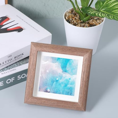 3.5x3.5 Shadow Box Picture Frame, Small Shadow Box Solid Wood Picture Frame ShadowBox Display Case Pictures Frames Hang Memory Boxes Sports Memorabilia, Awards, Medals, Wedding, Tickets and Photos