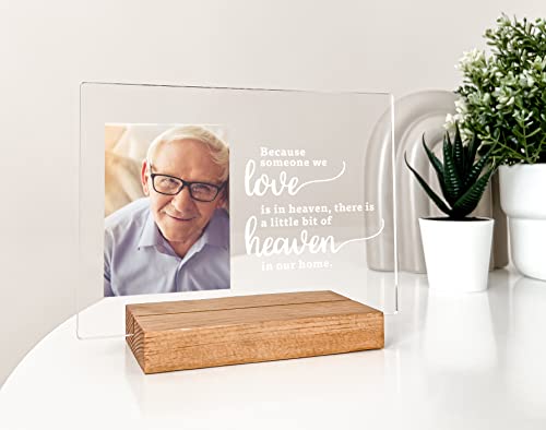 Custom Any Names Words & Picture Personalized Photo Frame Stand Bereavement Gift Sympathy Memorial Decor Sign Funeral in Heart Memory of Loved One Condolence Remembrance Loss Loving Family Friend