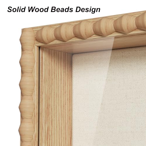 Love-KANKEI Deep Shadow Box 11x14,Solid Wood Beaded Edge Frame,Natural - color: Natural, size: 11x14