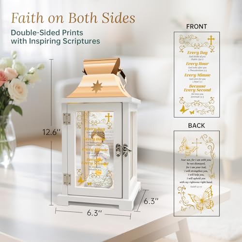 Christian Gifts for Women Faith, Inspirational Gift, Prayer of Peace Figurine Lantern, Religious Gifts for Female Men, Spiritual Gift