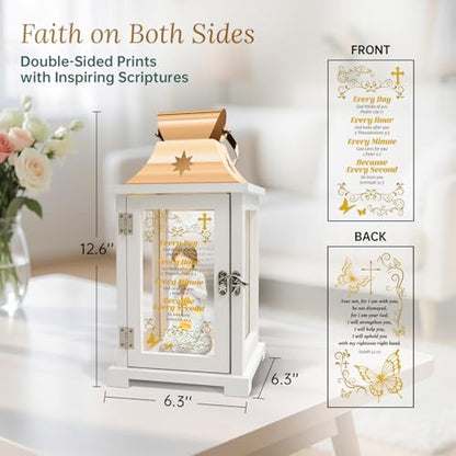Christian Gifts for Women Faith, Inspirational Gift, Prayer of Peace Figurine Lantern, Religious Gifts for Female Men, Spiritual Gift