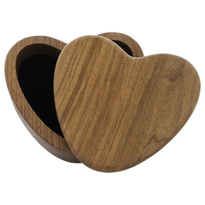 Custom Engraved Devoted Heart Walnut Keepsake Urn Box, Heart Shaped Wooden Box for Cremated Ashes or Mementos, Keepsake Sized Cremation Urn for Ashes