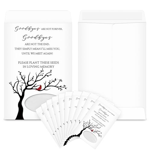 100 Pcs Cardinal Memorial Coin Envelopes Kraft Small Coin Envelopes Plant Small Flower Packets Celebration of Life Packets for Funerals Loss of Loved One, 3.9 x 2.4 Inch