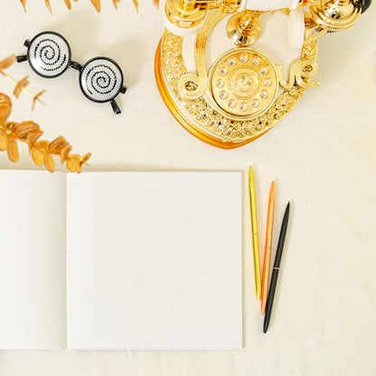 Calculs So Little So Loved Baby Shower Guest Book, Gold - color: White & Gold