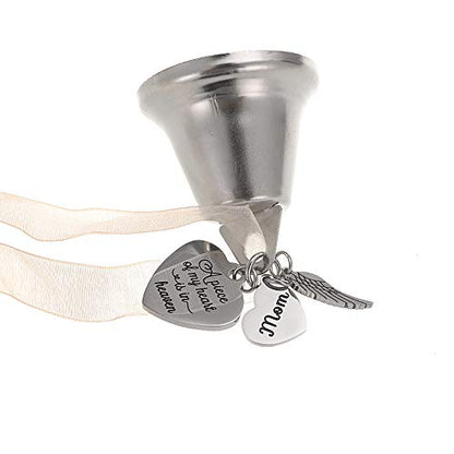 MOM Memorial Christmas Ornament Bell for Loss of Loved One | Sympathy Gift for Loss of Loved one, A Piece of My Heart is in Heaven, Loss of Mother, Christmas Tree Pendant Ornaments - style: MOM