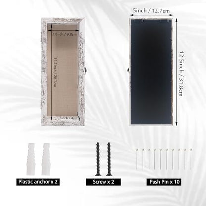 5x12.5 Wall Mounted Shadow Box Frame with Real Glass,White - color: White, size: 5*12.5