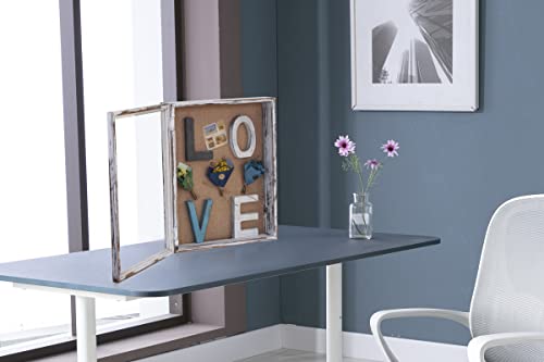 Shadow Box Frame16x20, Extra Large Shadow Boxes Display Cases with Hinged Door, Memorial Shadow Box Frame for Baseball Bouquet Flowers Wedding Jersey Medals Antique Keepsake -Rustic White | Solid Wood; 16x20-Inch Display; 4-Inch External Depth; Hinged Doo