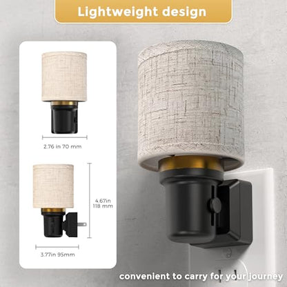 L LOHAS LED Night Lights Plug into Wall,Linen Fabric Cylinder Night Light - color: Cylinder-5000K, size: 1 Pack