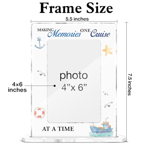 Beach Coastal Vacation Picture Frame, Cruise Lovers Gifts for Women Men Friends, Coastal Making Memories One Cruise Acrylic Picture Frame 4 x 6 Inch Photo - color: U-Making Memories