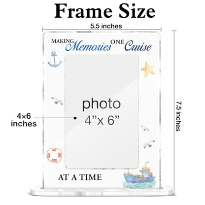 Beach Coastal Vacation Picture Frame, Cruise Lovers Gifts for Women Men Friends, Coastal Making Memories One Cruise Acrylic Picture Frame 4 x 6 Inch Photo - color: U-Making Memories