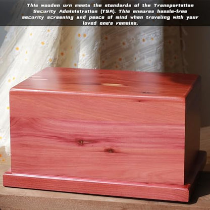 Cedar Wooden Urn for Human Ashes, Large Urn for Adult Up to 200lbs