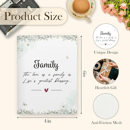 Family Photo Album 4x6, Gifts for Mom Dad Grandparents, the Love of a Family Is Life's Greatest Blessing 18 Pockets Small Picture Memory Photo Album for Family Travel Vacation - color: Best Family