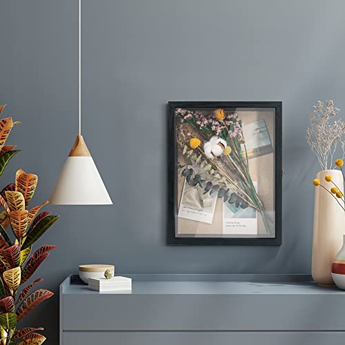 Large Shadow Box Frame 11x14 Display Case Black Graduation Keepsakes Box - color: Rustic Black, size: 11"x14" (28x35 cm)