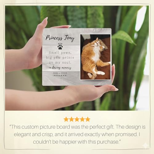 Cat Memorial Gift – Personalized Pet Photo Frame, Custom Cat Loss Keepsake, Cat Remembrance Plaque, Pet Sympathy Gift for Cat Lovers (B) - style: B