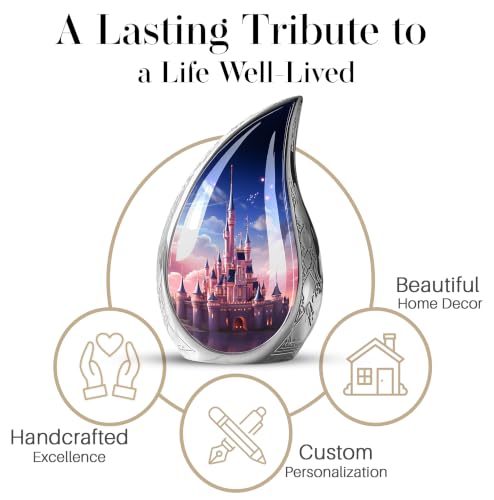 Dream Castle in The Sky - Cremation Urn for Adults - Small Urn 3 Inch | Pack of 4 - Cremation Urns for Human Ashes Adult Man & Female - Keepsake Urns for Ashes - Funeral Urn - Decorative Urn - size: Keepsake-4