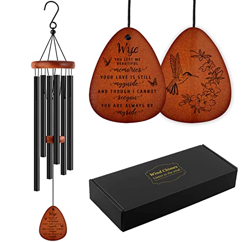 Memorial Gifts for Loss of Wife, Memorial Wind Chimes | In Memory of Loved One, Bereavement Gifts, Sympathy Gift for Loss of Wife, Home Decor Outdoor Garden Patio - size: Wife