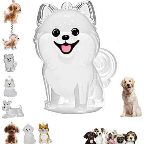 Dog Hair Collector Keychain Charm Memorial Storage Box,Pet Hairs Keychain,Pet Fur Keepsake Capsule Pendant - color: Pomeranian
