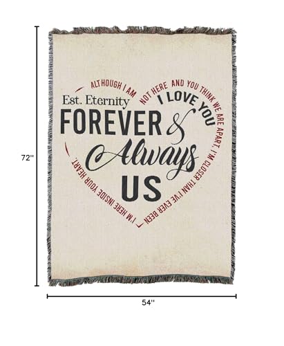 Pure Country Weavers I'm Here Inside Your Heart Blanket - I Love You Forever and Always Us - Sympathy Bereavement Gift Tapestry Throw Woven from Cotton - Made in the USA (72x54) - color: Inside Your Heart, size: 72" x 54"