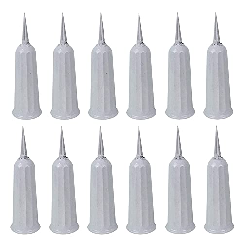 TAQ Cemetery Vases with Spikes 12 Pcs Grave Decorations for Flowers Plastic Vase Flower Headstones Holder Cemetery, White - size: Large