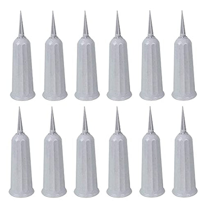 TAQ Cemetery Vases with Spikes 12 Pcs Grave Decorations for Flowers Plastic Vase Flower Headstones Holder Cemetery, White - size: Large