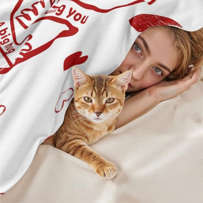 Giwawa Anniversary Wedding Gifts for Women Men Husband Wife Birthday Gift Ideas to Girlfriend Boyfriend Him Her Valentines Day Couples Blanket I Love You More The End I Win Throw Blanket 50x60 - color: Lovemore