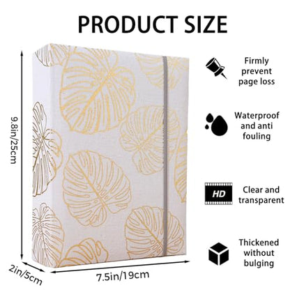 Photo Album 4x6 200 Photos Linen Cover Picture Photo Book for Family Wedding Anniversary Baby Vacation (200 Photos (4x6), Golden Leaves) - color: Golden Leaves, size: 200 Photos (4x6)