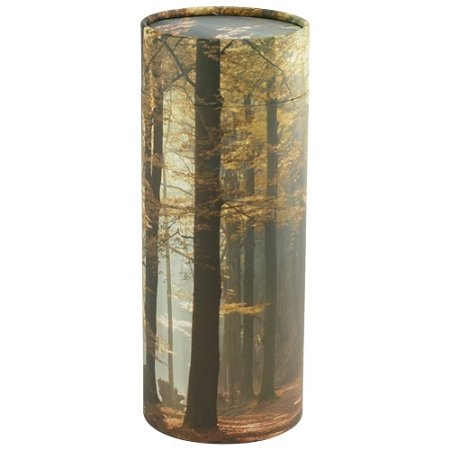 Autumn Woods Scattering Tube, Biodegradable Cremation Urn for Ashes, Adult Sized Cremation Urn, 12.5 Inches High - color: Autumn Woods, size: Large