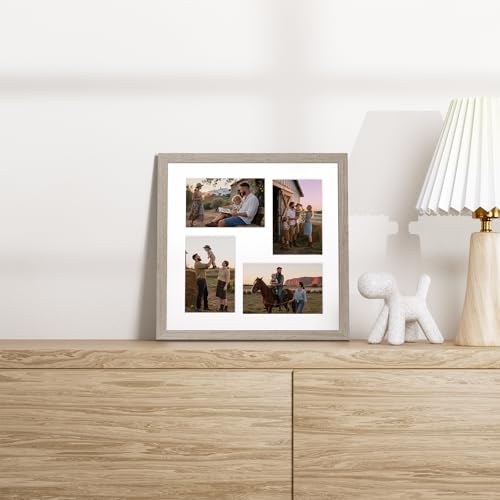 Vittanly 12x12 Collage Picture Frame, Displays 4Pcs 4x6 Photos, Light Taupe - color: Light Taupe, size: 12x12