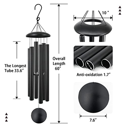 ASTARIN 60" Extra Large Wind Chimes Outside Black - size: 60" Black