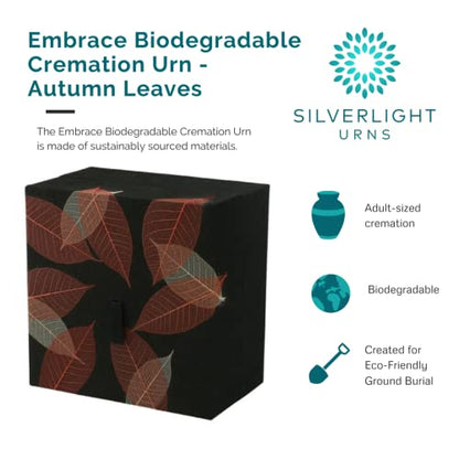 Embrace Biodegradable Cremation Urn for Ashes - Autumn Leaves - color: Autumn Leaves