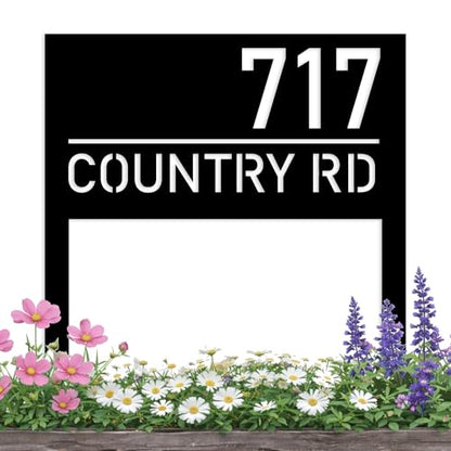 Personalized Modern House Address Number Sign, Custom House Number Garden Stake, Street Name Yard Stake, House Number Sign for Lawn and Patio, Outside Signs, Address Number Gift, New Homeowner Gift - color: Design C