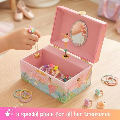 Giggle & Honey® Musical Ballerina Jewelry Box for Girls | Music Boxes for Little Girls, Toddler Jewelry Box for 4 Year Old Kids, Toys for Toddlers, Birthday Gifts for Kids 5-9 Years - style: Twirling Ballerina