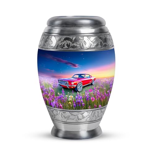 Car Funeral Urn for Ashes Adult Male, Blue Cremation Keepsake Urn for Women, Purple Flower Decorative Urns for Human Remains, Burial Urns for Adult Human Ashes, 3 Inch - color: Car-1, size: 3-inch