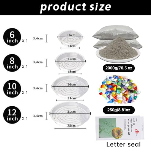 Stepping Stone kit Garden Stone Handprint kit Contains 2kg of Concrete Stepping Stones Outdoor Handprint Stepping Stone Family and pet Memorial Stones 6in/8in/10in/12in