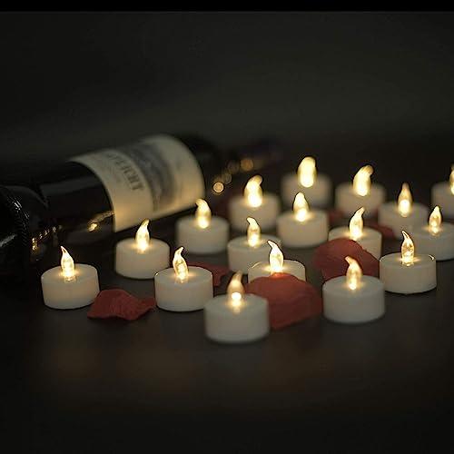Nancia LED Tea Lights Battery Operated Flameless Candles 50Pack Warmwhite | Fake Electric Candle Flickering Long Lasting 200Hours for Holiday Centerpiece,Home Table Decoration Halloween Christmas Gift - color: Warm White, size: 50pack