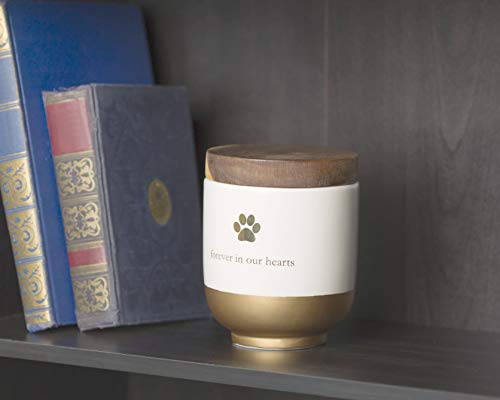 Pearhead Pet Ceramic Forever in Our Hearts Urn, Pet Memorial, Gold - style: My Heart Urn, Gold